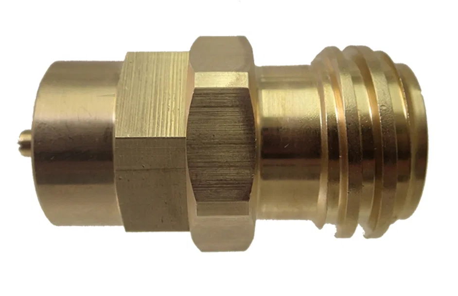 204132-MBS – MB STURGIS Propane Adapter Fitting, #600 Female Inlet x Male Type 1 Brass